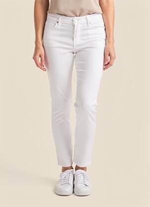 Pantalon slim țesătură poplin mărime normală alb KANOPE femeie