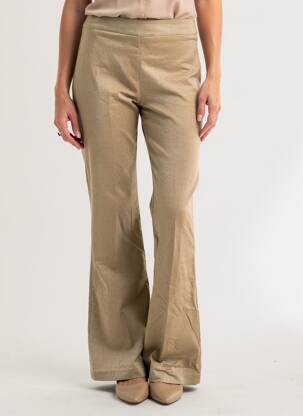 Pantalon evazat elasticitate talie înaltă bej RINASCIMENTO femeie