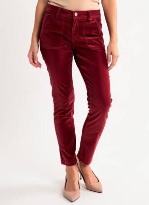 Pantalon slim elasticitate mărime normală roșu F.A.M. femeie