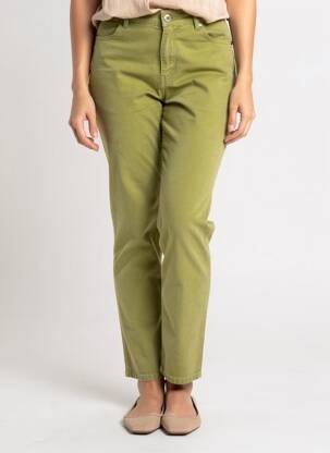Pantalon slim elasticitate mărime normală verde KANOPE femeie
