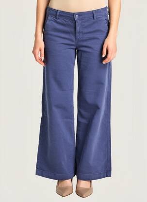 Pantalon evazat elasticitate talie înaltă albastru HAPPY femeie
