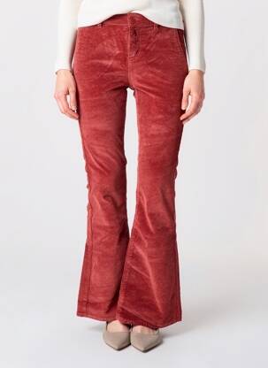 Pantalon evazat elasticitate talie înaltă portocalie HAPPY femeie