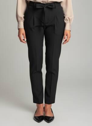 Pantalon slim talie înaltă talie înaltă negru STUDIO PARISIEN femeie