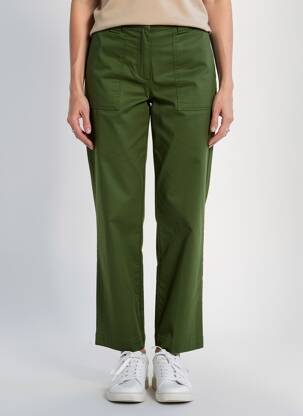 Pantalon drept țesătură poplin mărime normală verde KANOPE femeie
