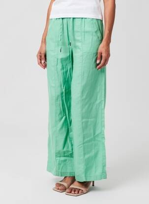 Pantalon larg țesătură crep mărime normală verde STREET ONE femeie