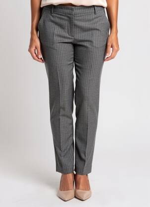 Pantalon chino închidere cu fermoar sub clapetă cu cârlig mărime normală gri OUI femeie
