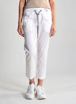 Pantalon 7/8 talie elastică mărime normală alb STREET ONE femeie