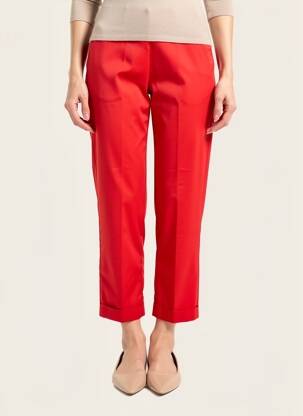 Pantalon 7/8 țesătură poplin mărime normală roșu VOLPATO femeie