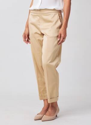 Pantalon 7/8 țesătură poplin mărime normală bej VOLPATO femeie