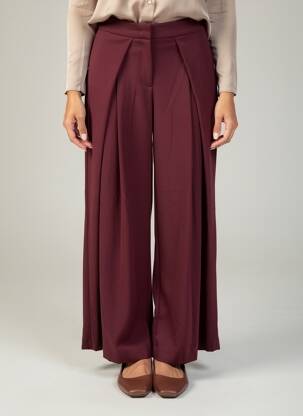 Pantalon larg țesătură poplin mărime normală violet KING KONG femeie