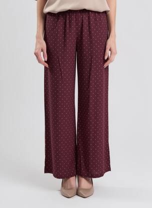 Pantalon larg croială fluidă mărime normală violet ANGELA DAVIS femeie