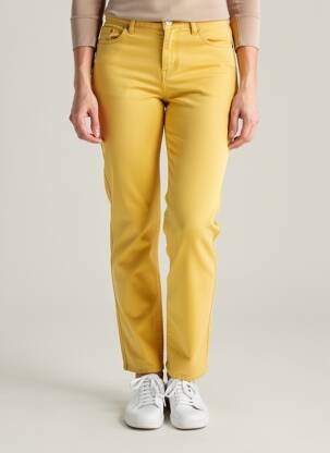 Pantalon drept țesătură poplin mărime normală galben KANOPE femeie