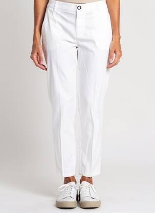 Pantalon chino țesătură poplin mărime normală alb STREET ONE femeie