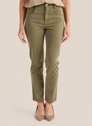 Pantalon slim talie înaltă talie înaltă verde LOLA ESPELETA femeie