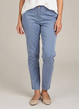 Pantalon chino elasticitate mărime normală albastru HAPPY femeie