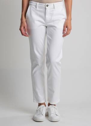 Pantalon chino elasticitate mărime normală alb HAPPY femeie