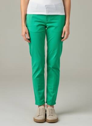 Pantalon chino elasticitate mărime normală verde HAPPY femeie