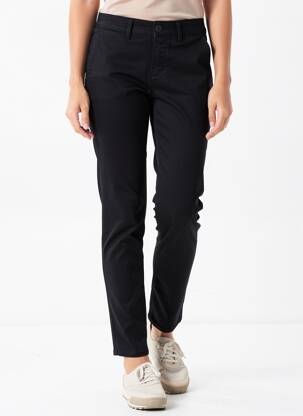 Pantalon chino elasticitate mărime normală negru HAPPY femeie