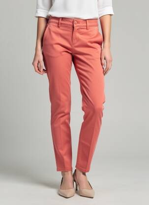 Pantalon chino elasticitate mărime normală portocalie HAPPY femeie