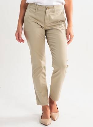 Pantalon chino elasticitate mărime normală bej HAPPY femeie