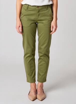 Pantalon chino elasticitate mărime normală verde FREEMAN T.PORTER femeie