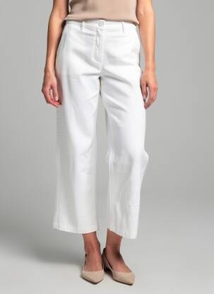Pantalon 7/8 elasticitate mărime normală alb HAPPY femeie
