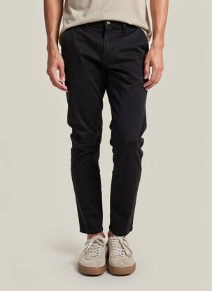 Pantalon chino țesătură poplin mărime normală negru HAPPY femeie