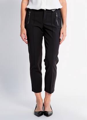 Pantalon 7/8 talie cu cleme mărime normală negru STREET ONE femeie