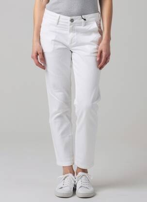 Pantalon chino țesătură poplin mărime normală alb FREEMAN T.PORTER femeie
