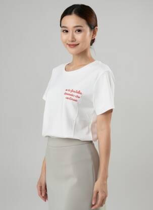 Tricou elasticitate mâneci scurte alb ALTAMIRA femeie