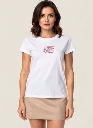 Tricou elasticitate mâneci scurte alb CIVICO 1 femeie
