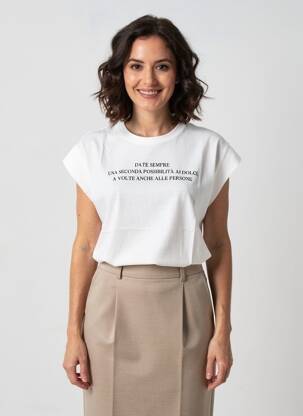 Tricou imprimeu fantezie mâneci scurte alb CIVICO 1 femeie