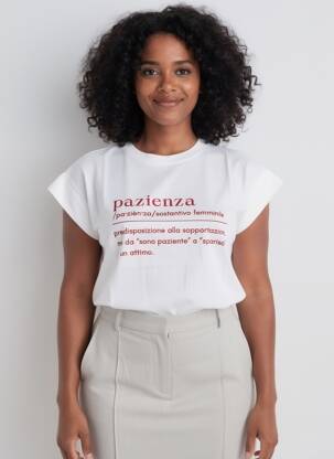 Tricou imprimeu fantezie mâneci scurte alb CIVICO 1 femeie