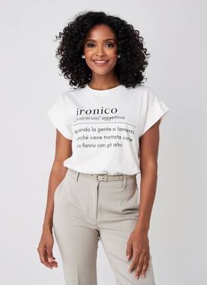 Tricou imprimeu fantezie mâneci scurte negru CIVICO 1 femeie