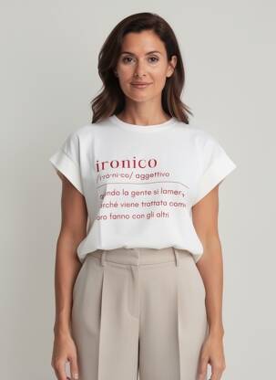 Tricou imprimeu fantezie mâneci scurte roșu CIVICO 1 femeie
