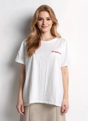 Tricou croială dreaptă mâneci scurte alb ALTAMIRA femeie