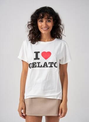 Tricou serigrafie mâneci scurte alb ALTAMIRA femeie