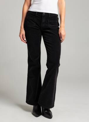 Pantalon evazat elasticitate talie înaltă negru FREEMAN T.PORTER femeie
