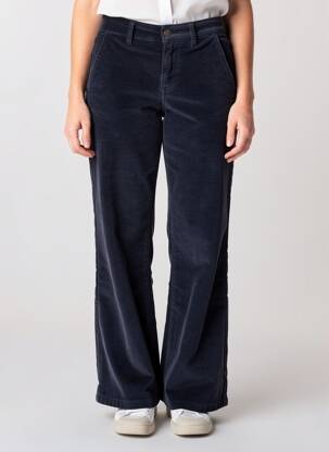 Pantalon evazat elasticitate talie înaltă albastru HAPPY femeie