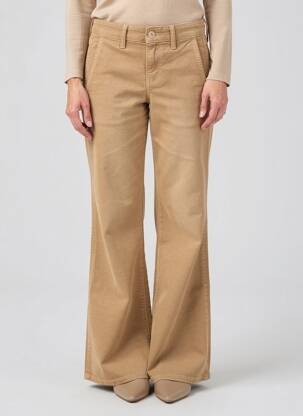 Pantalon evazat elasticitate talie înaltă bej HAPPY femeie