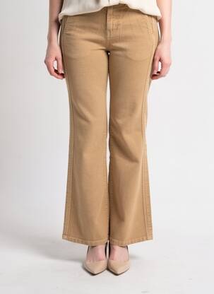 Pantalon evazat elasticitate mărime normală bej HAPPY femeie
