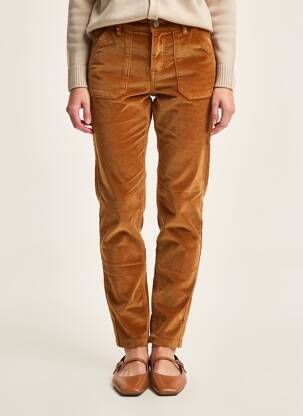 Pantalon slim elasticitate mărime normală galben F.A.M. femeie