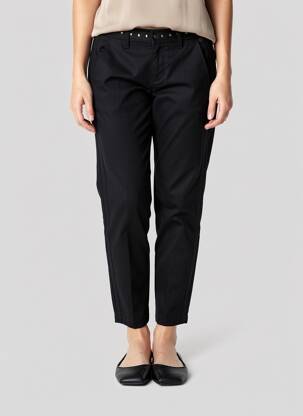 Pantalon chino țesătură poplin mărime normală negru FREEMAN T.PORTER femeie