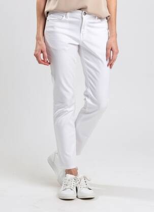 Pantalon slim talie înaltă talie înaltă alb KANOPE femeie
