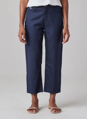 Pantalon 7/8 talie înaltă talie înaltă albastru VAN-DOS femeie