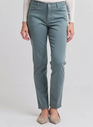 Pantalon slim țesătură poplin mărime normală gri KANOPE femeie