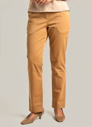 Pantalon slim talie elastică mărime normală bej QUATTRO femeie