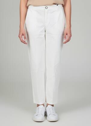 Pantalon chino țesătură poplin mărime normală alb STREET ONE femeie