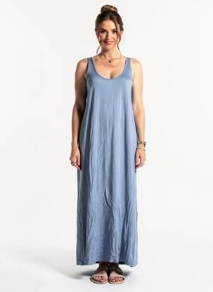 Rochie lungă fără mâneci fără mâneci albastru YERSE femeie