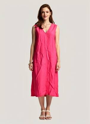 Rochie midi fără mâneci fără mâneci roz VAN-DOS femeie